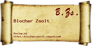 Blocher Zsolt névjegykártya